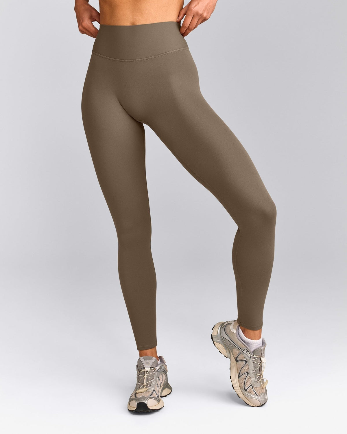 SoftMotionTM High Waisted Leggings | Moss Brown