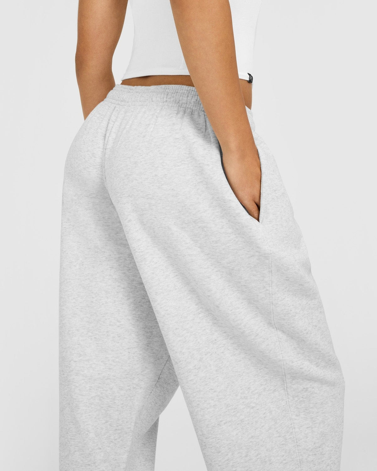 Foundations Oversized Oner Girlfriend Sweatpants | Light Gray Marl