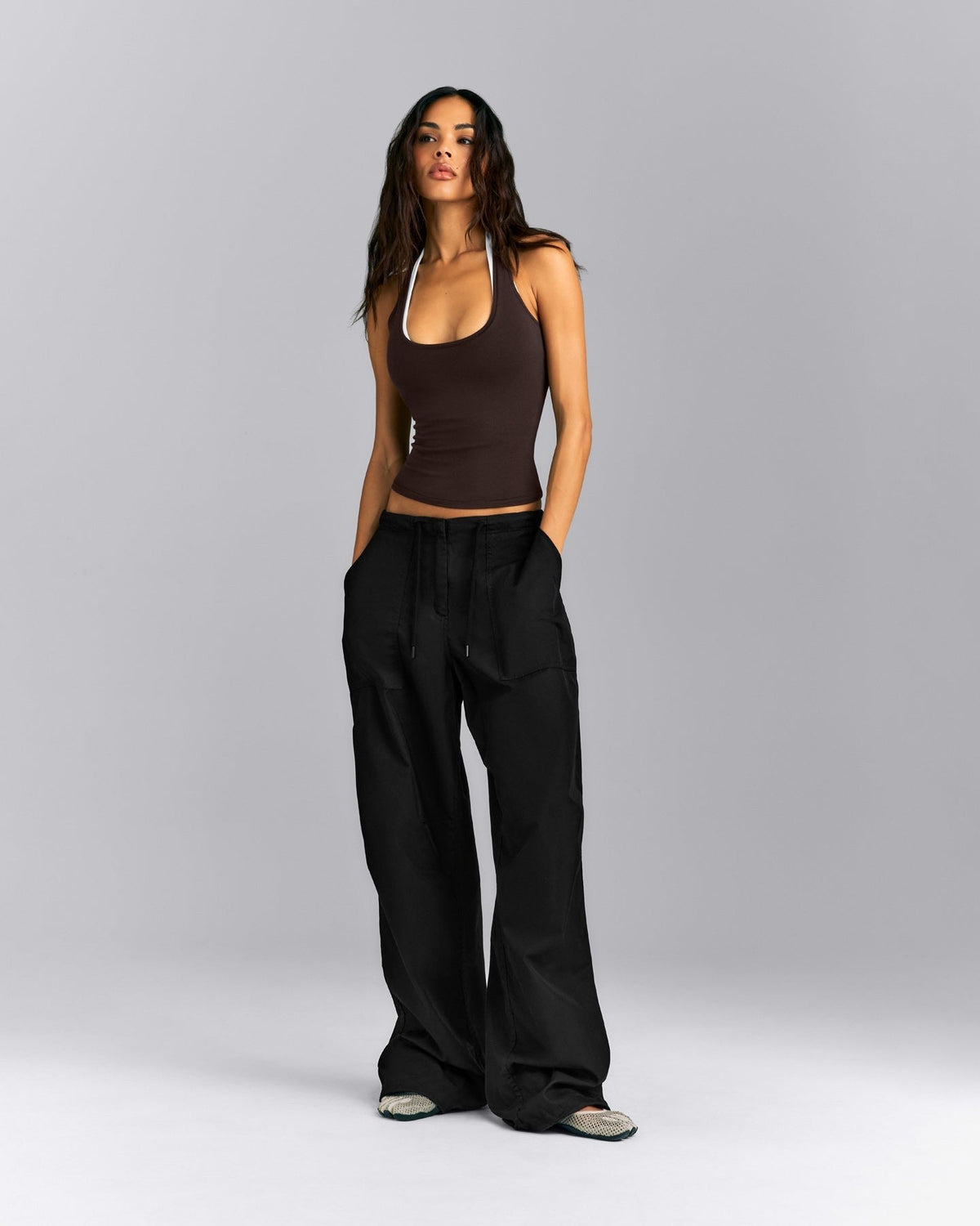 Fitted Cotton Racer Tank | 70% Cocoa