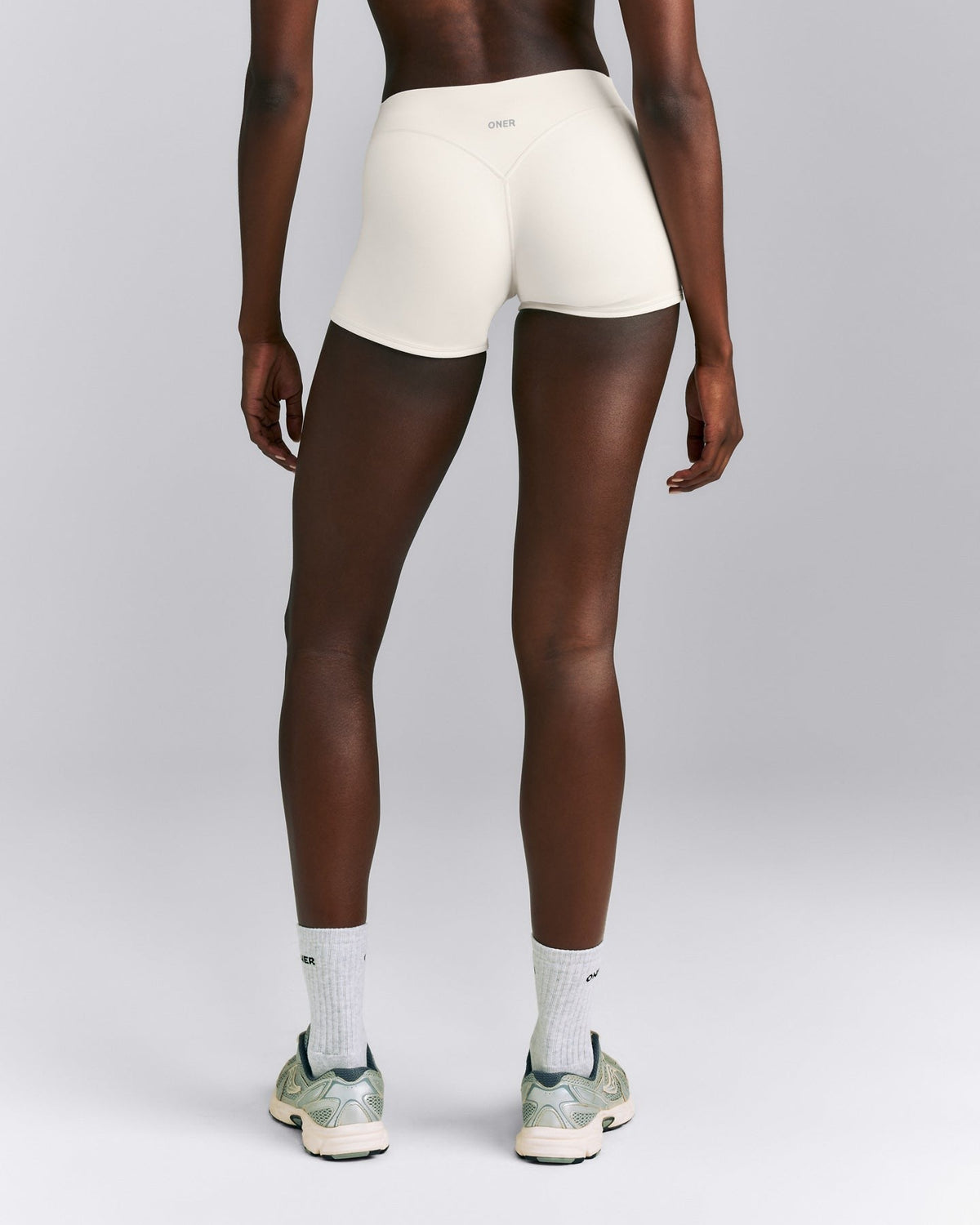 SoftMotionTM Double Layer Mid Rise Micro Shorts 4" | Marshmallow White
