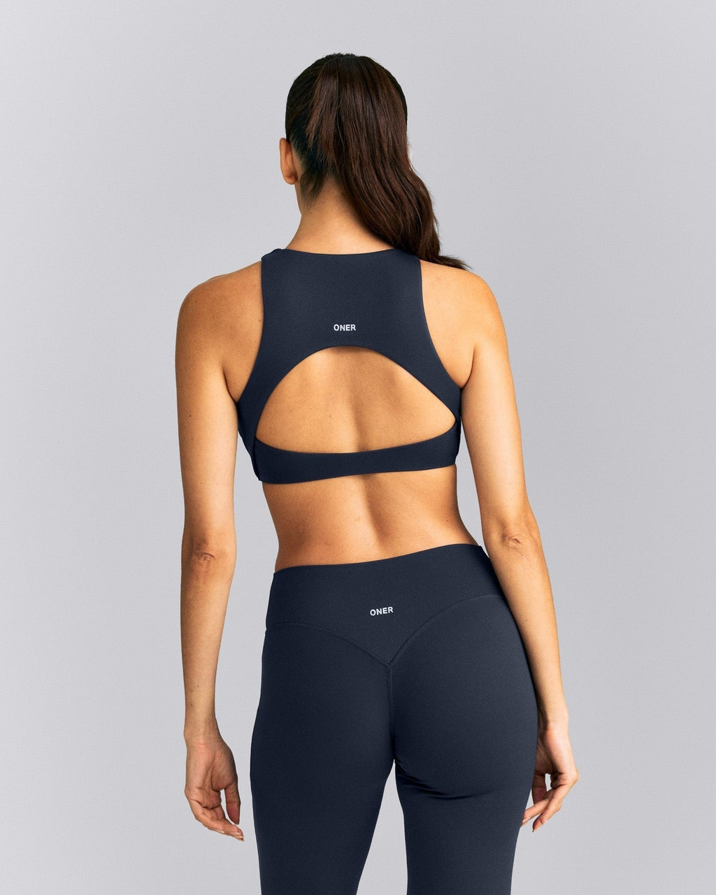 SoftMotionTM High Neck Sports Bra | True Blue