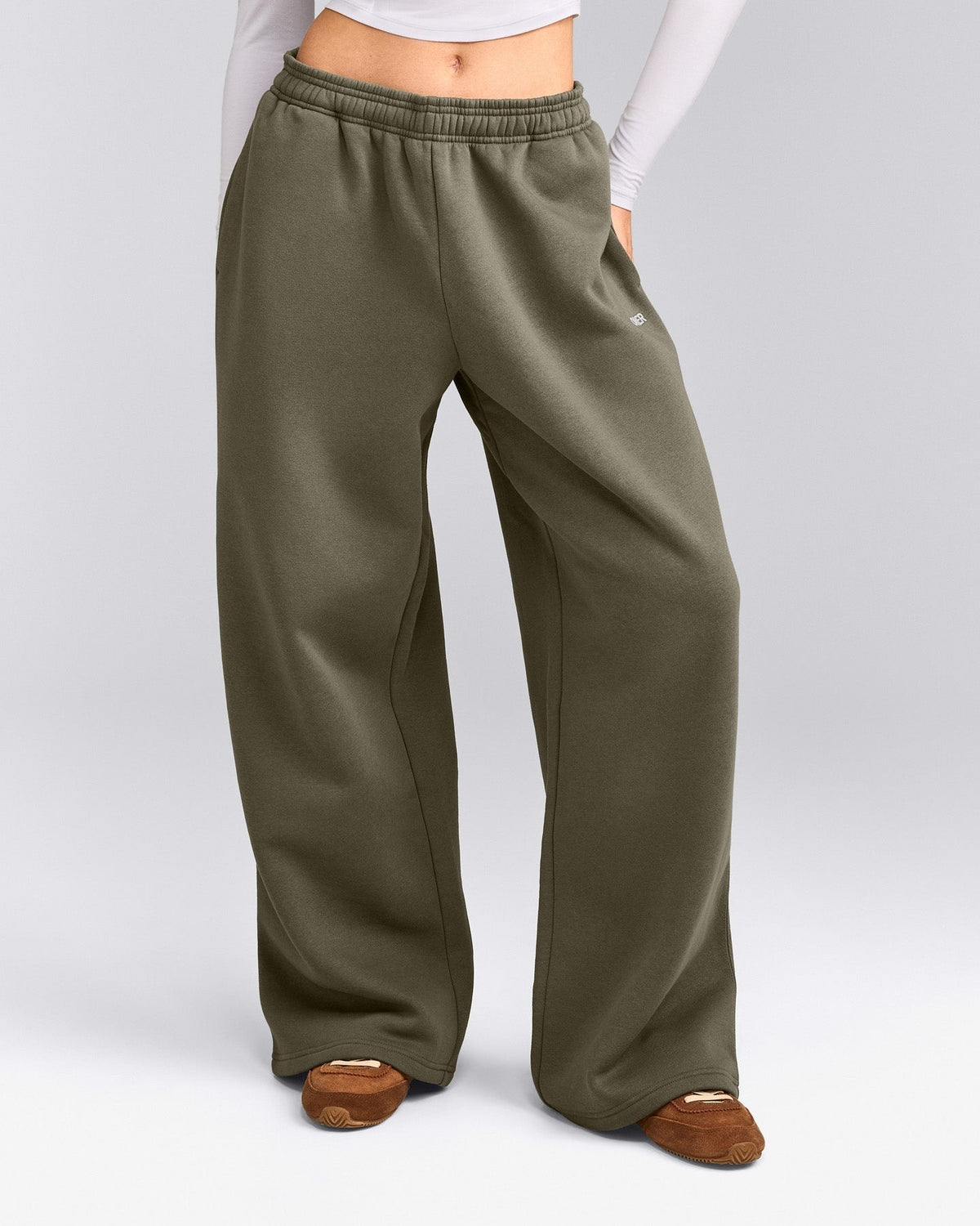 Foundations Cosy Oversized Straight Leg Sweatpants | Alpine Green