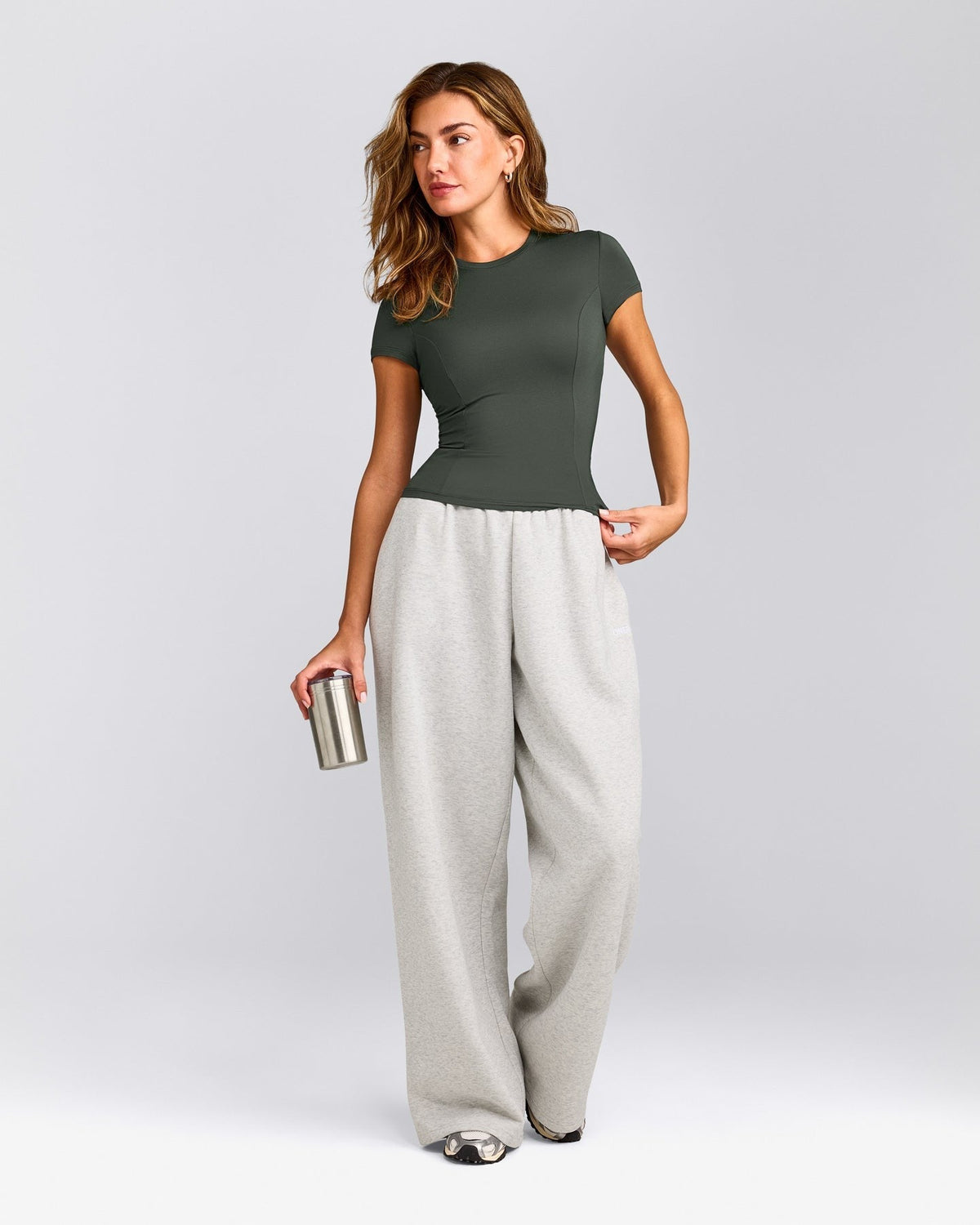 MellowTM Motion Crew Neck Top | Dark Khaki