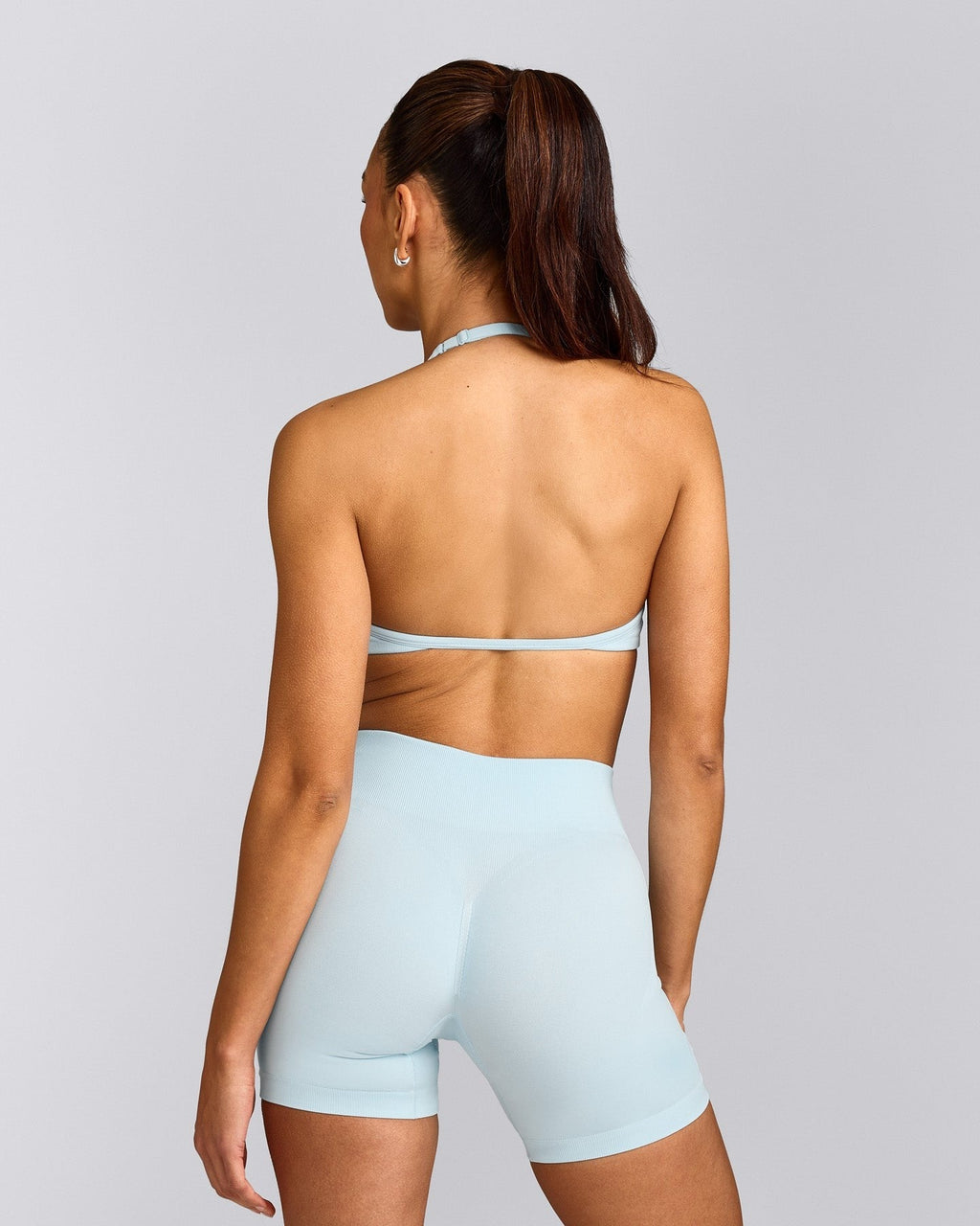 EnhanceLiftTM Seamless Minimal Halter Neck Bralette | Cloud Blue