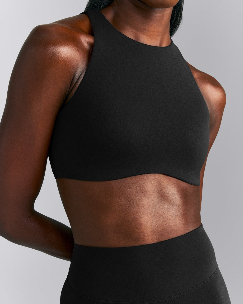 SoftMotionTM High Neck Sports Bra | Black