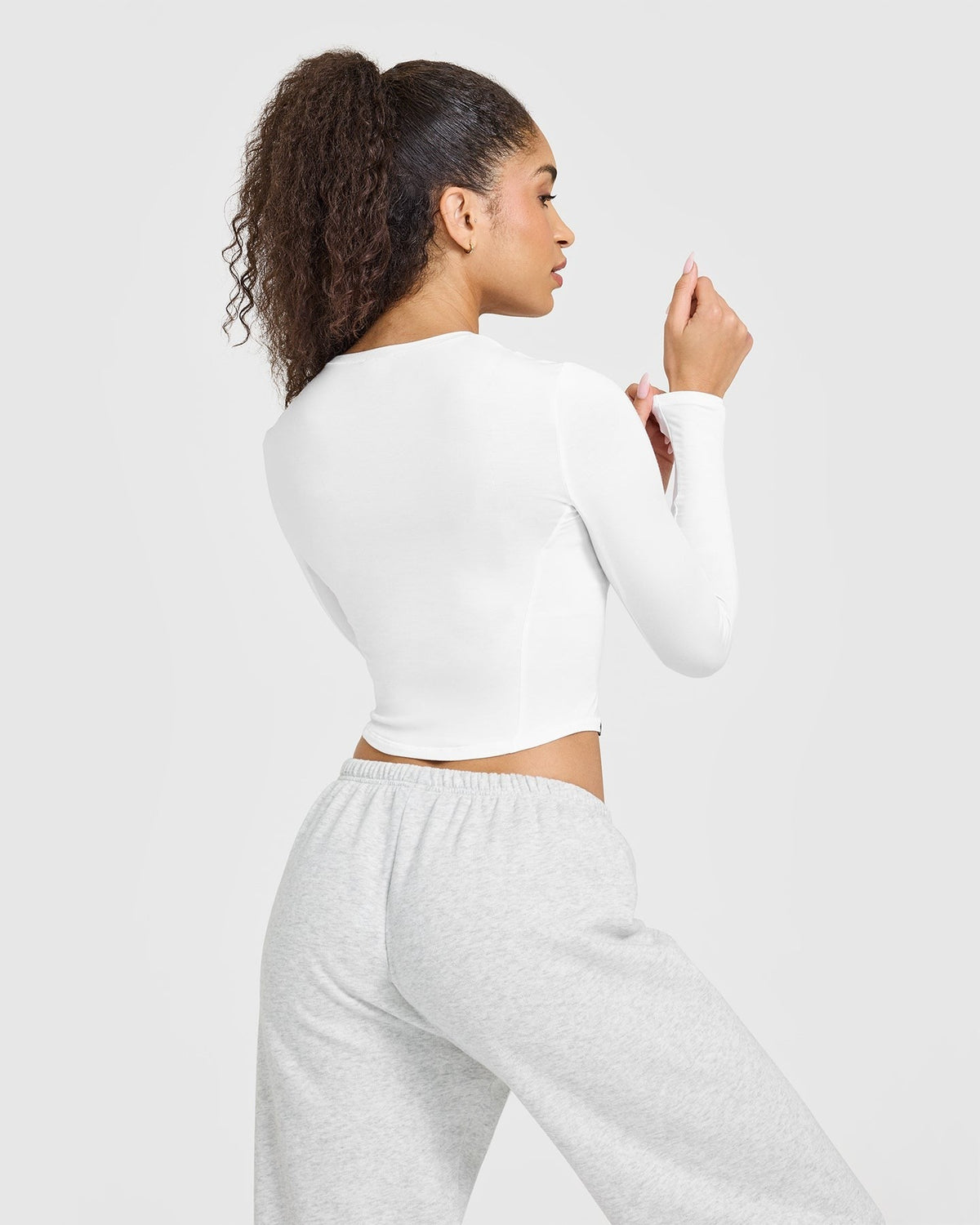 MellowTM Soft Mid Long Sleeve Top | White