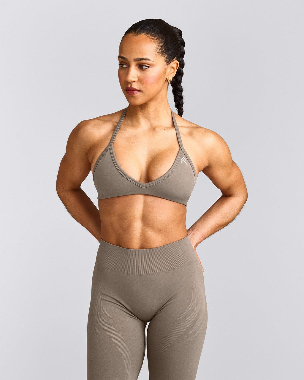 EnhanceLiftTM Seamless Minimal Halter Neck Bralette | Warm Minky