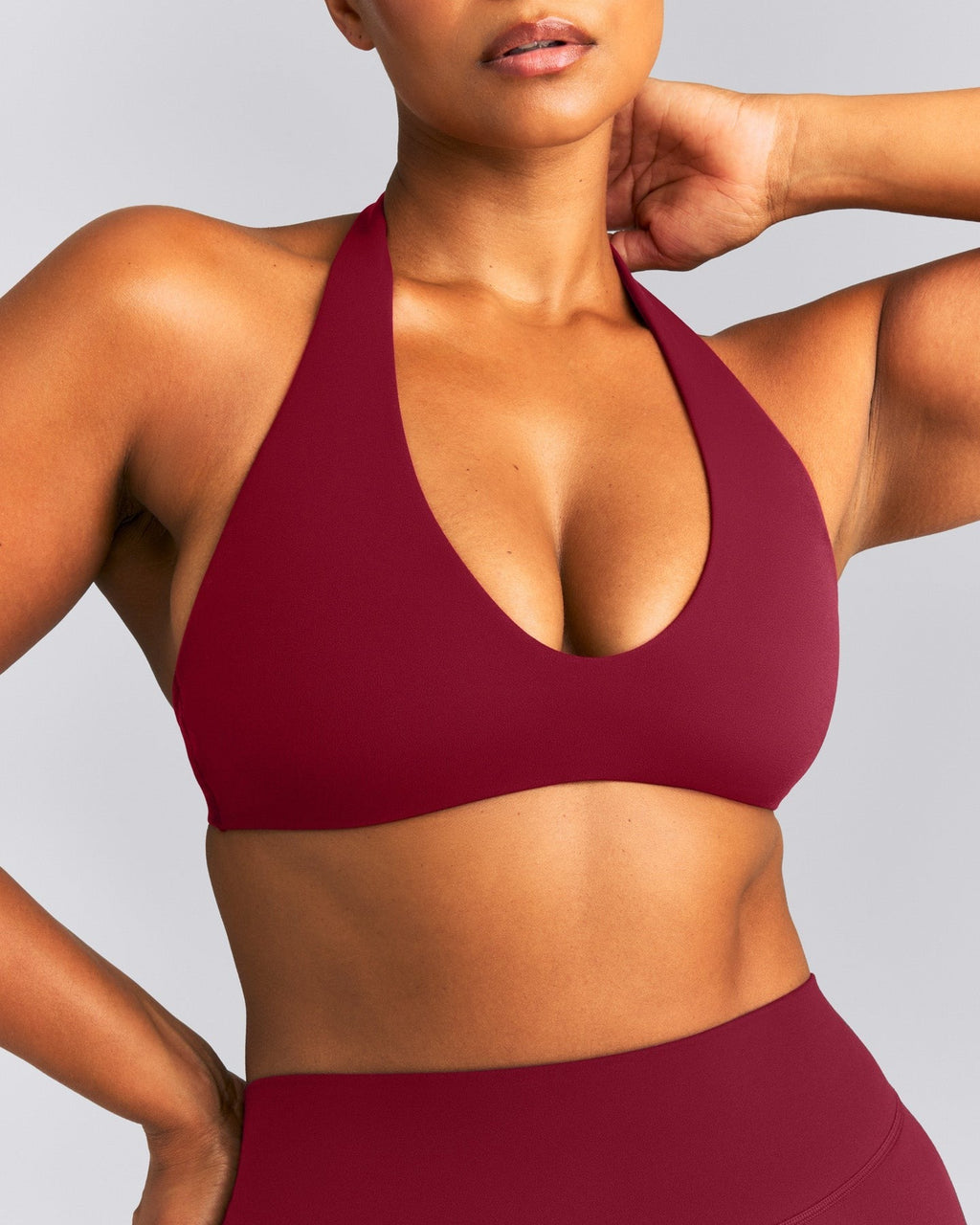 SoftMotionTM Minimal Halter Neck Bralette | Ruby Red
