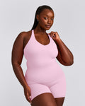 SoftMotionTM Racer Back Tank Top with Built in Bra Shelf | Chalk Pink