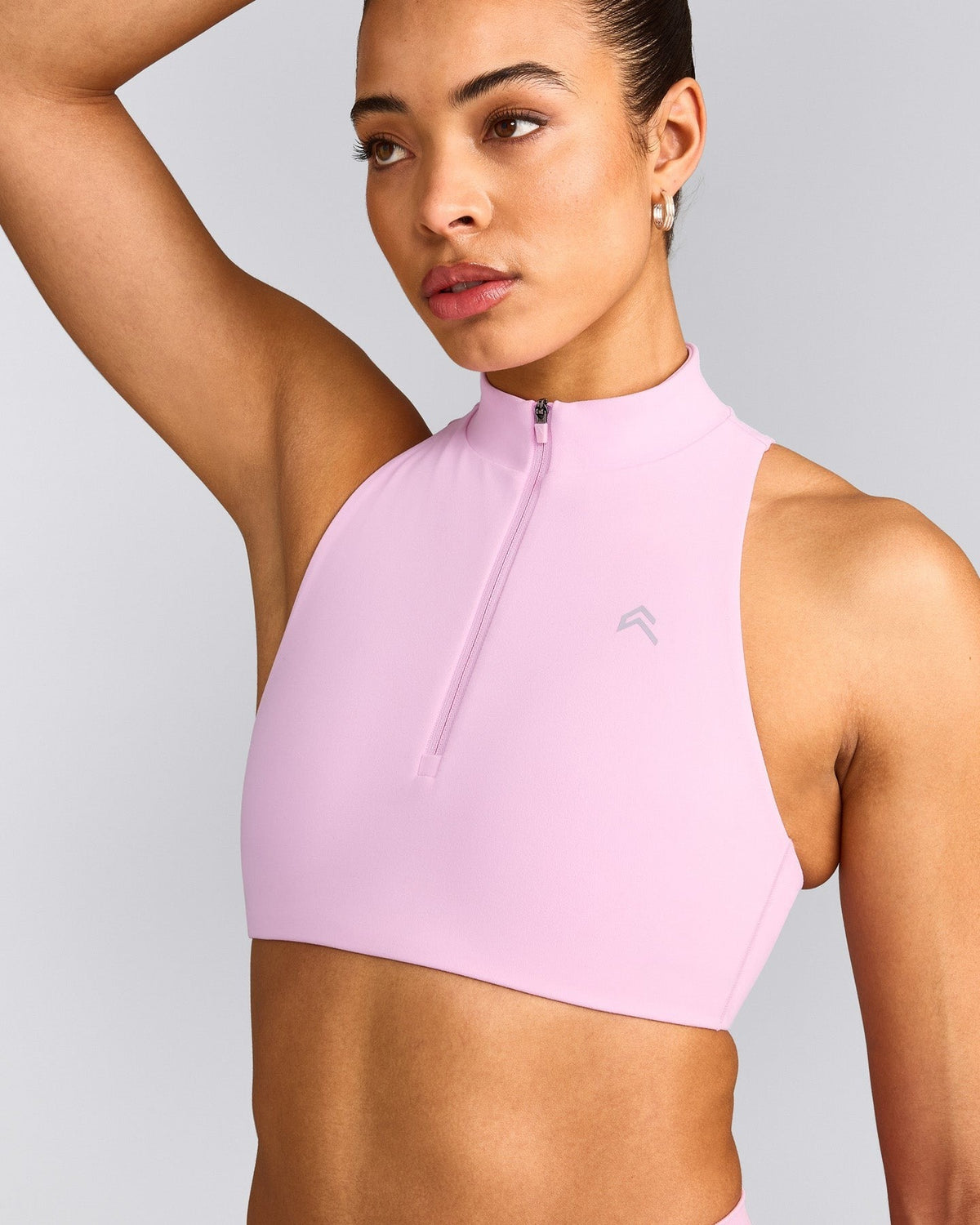 EasyLiftTM Zip High Neck Sports Bra | Chalk Pink