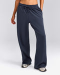 Cotton Vintage Lounge Wide Leg Sweatpants | Washed True Blue