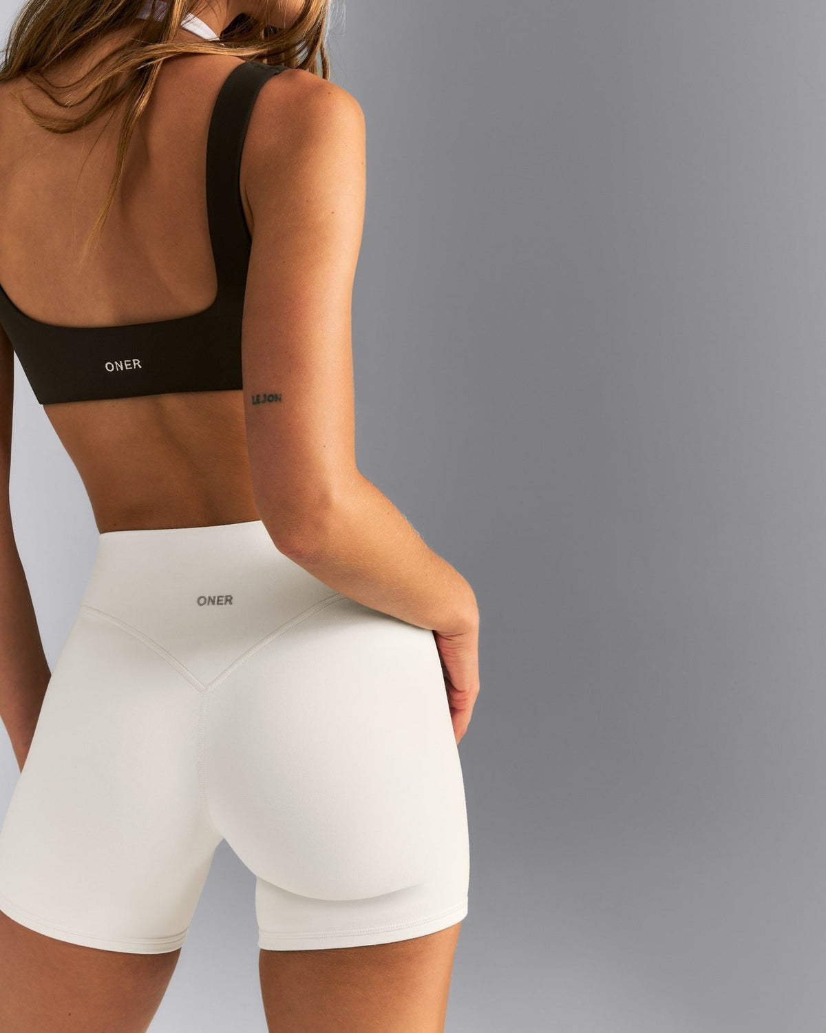 SoftMotionTM Double Layer High Waisted Shorts 6" | Marshmallow White