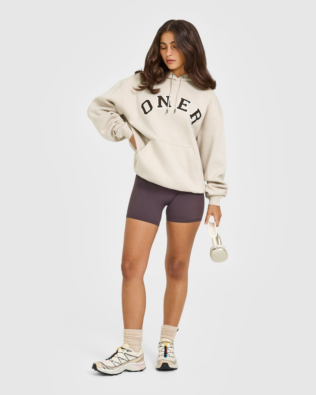 Foundations Oversized Oner Girlfriend Hoodie | Sand