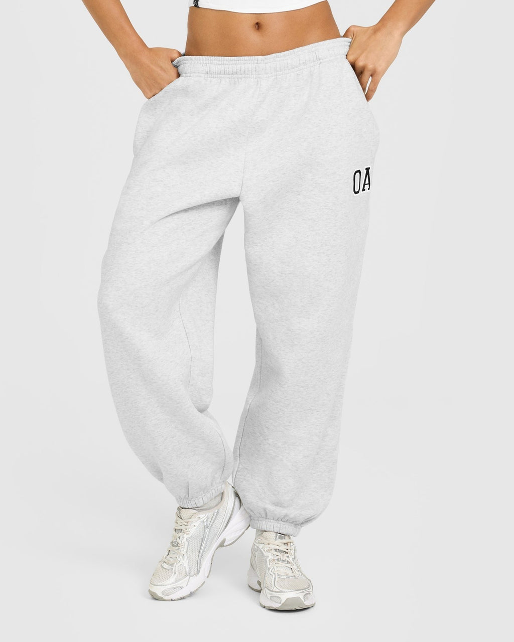 Foundations Oversized Oner Girlfriend Sweatpants | Light Gray Marl