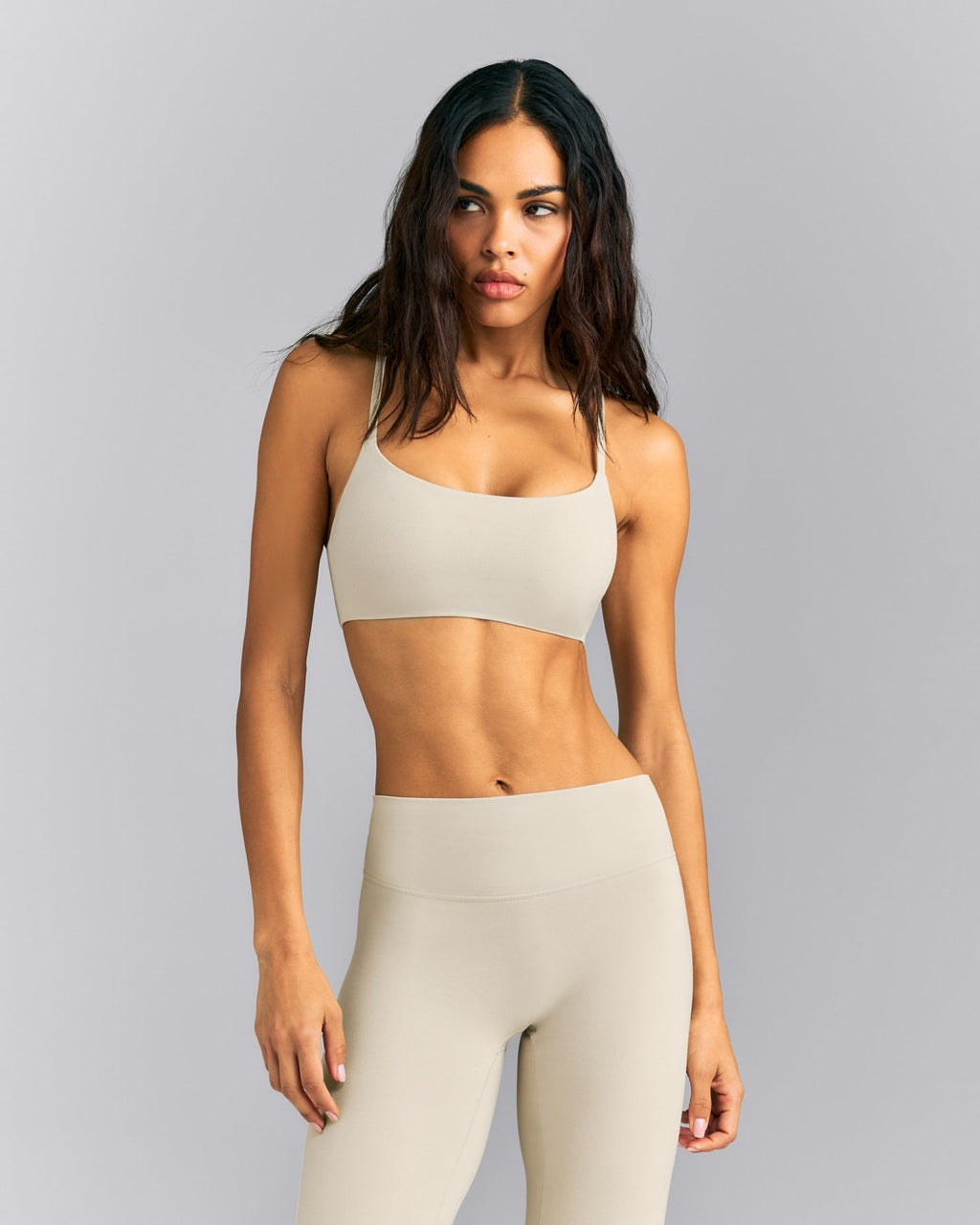 SoftMotionTM Strappy Sports Bra | Oatmeal