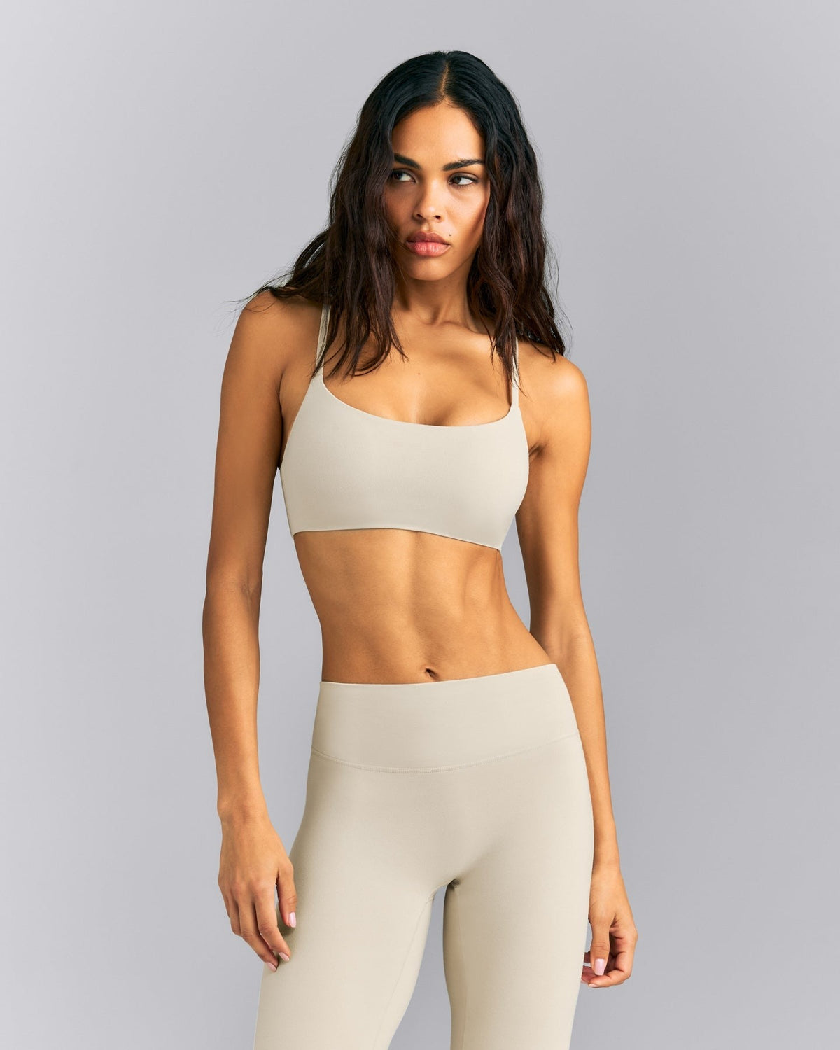 SoftMotionTM Strappy Sports Bra | Oatmeal