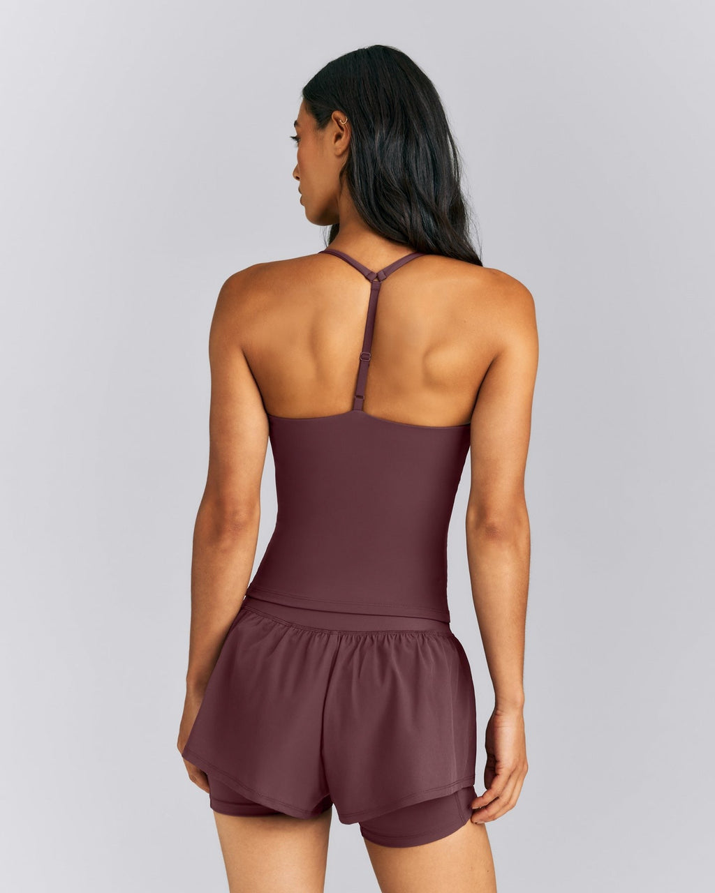 UnifiedMoveTM T Back Mid Tank with Built in Bra Shelf | Velvet Mocha