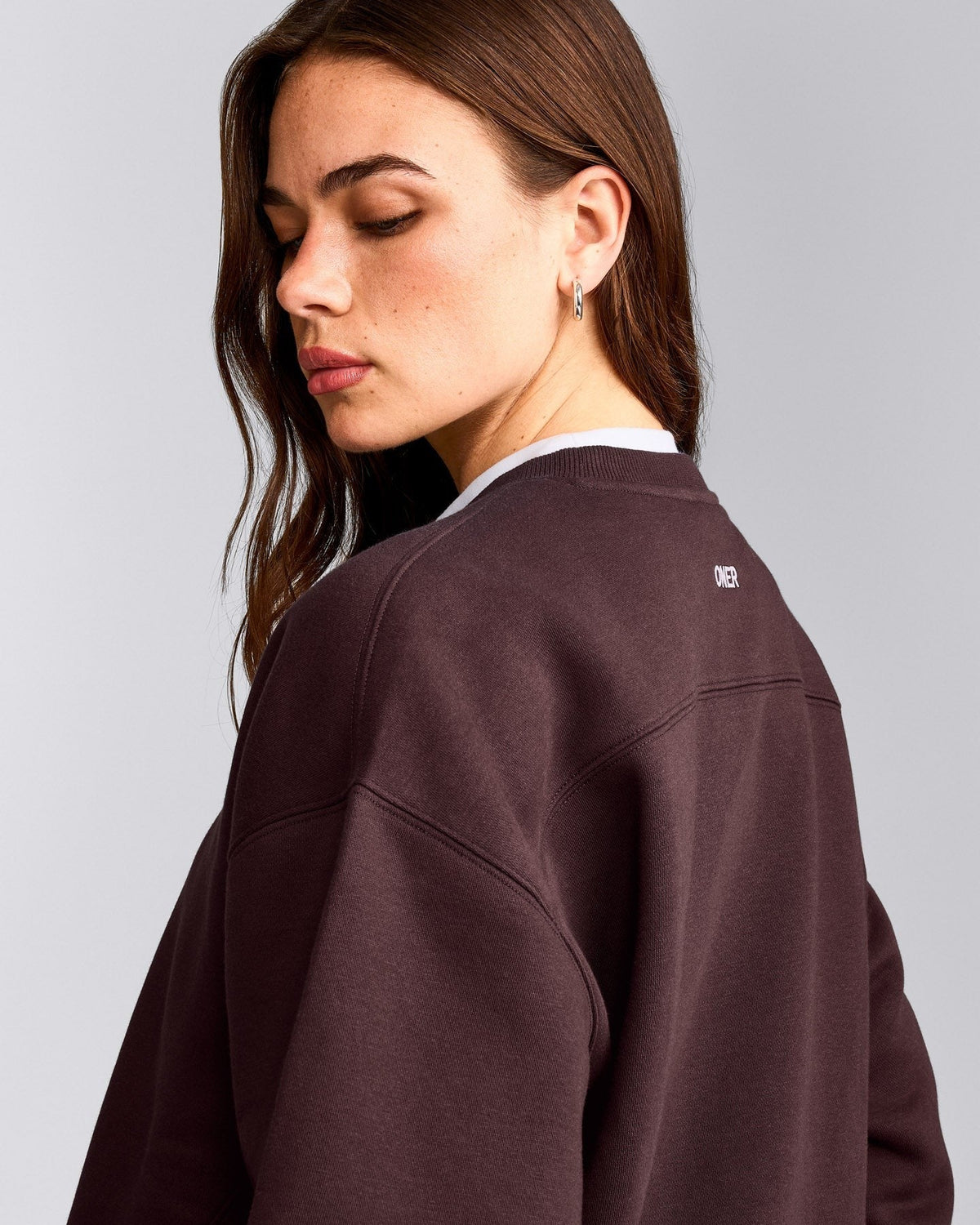 Foundations Cosy Crew Neck Sweatshirt | Plum Brown