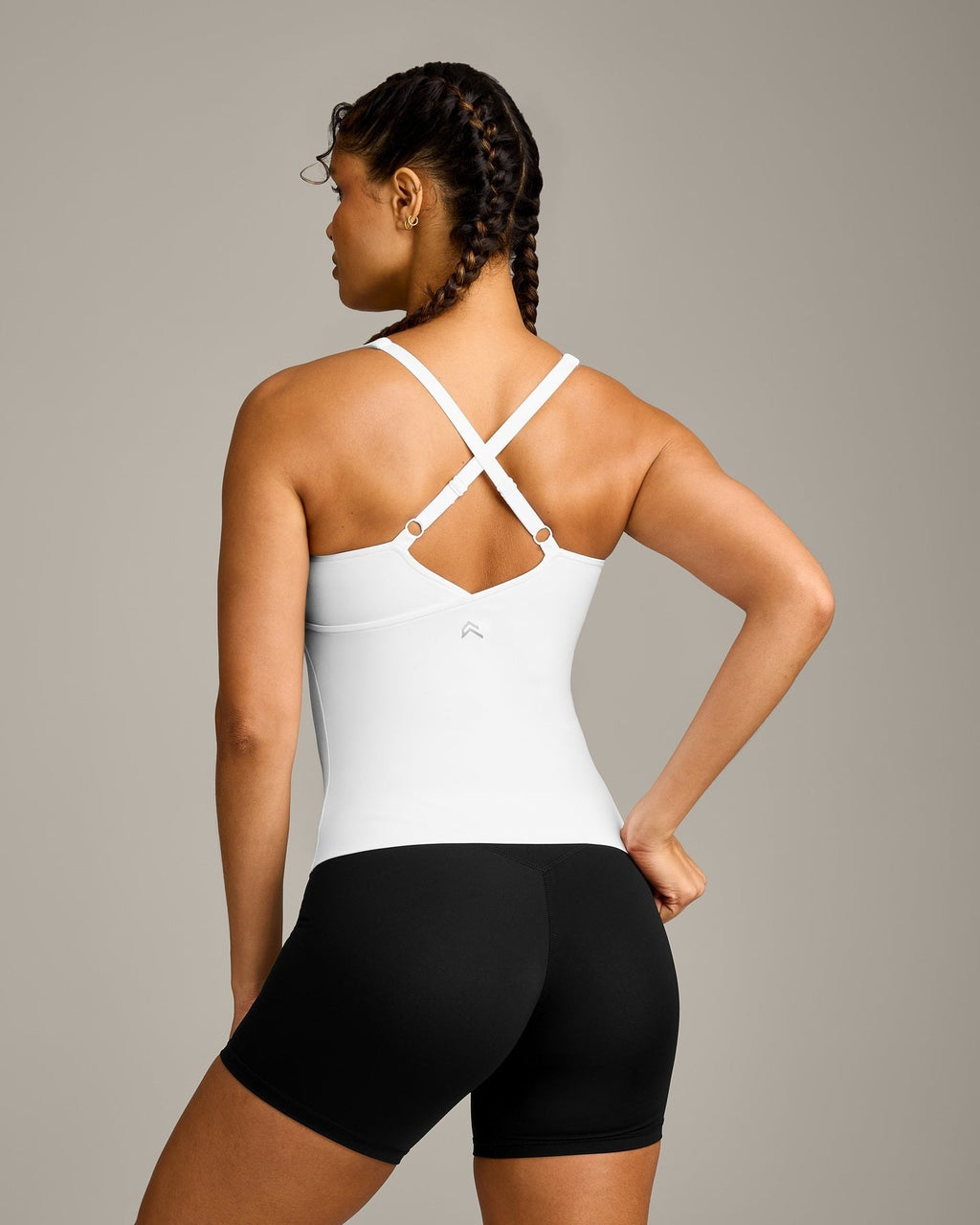 UnifiedMoveTM V Neck Cross Back Tank Top | White
