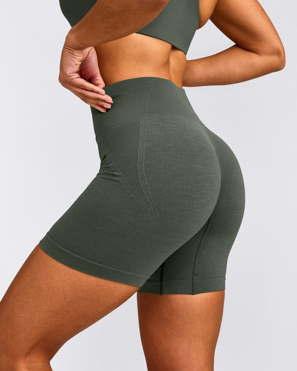 EffortlessLiftTM Seamless Mid Rise Shorts | Dark Khaki