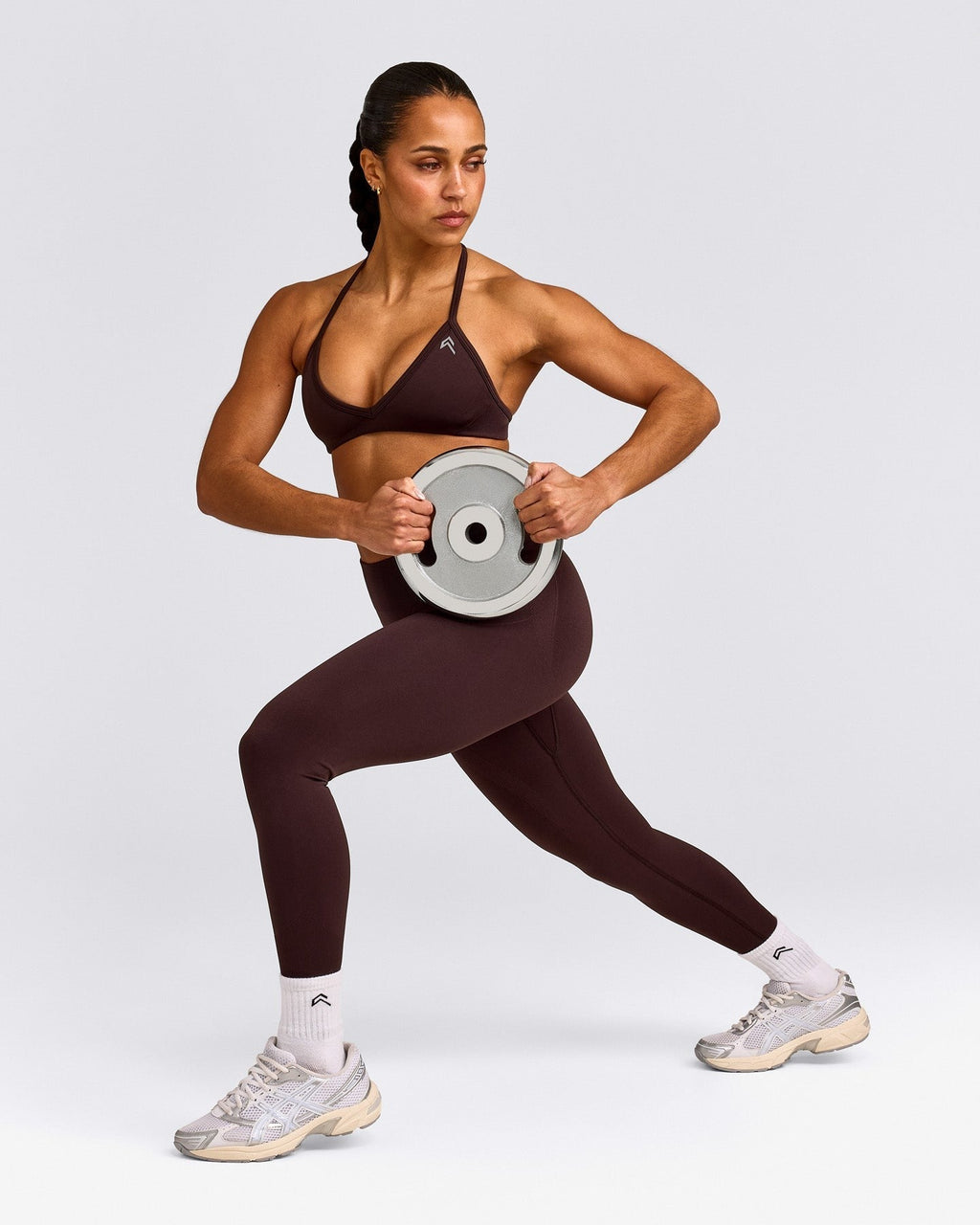 EnhanceLiftTM Seamless Minimal Halter Neck Bralette | Plum Brown