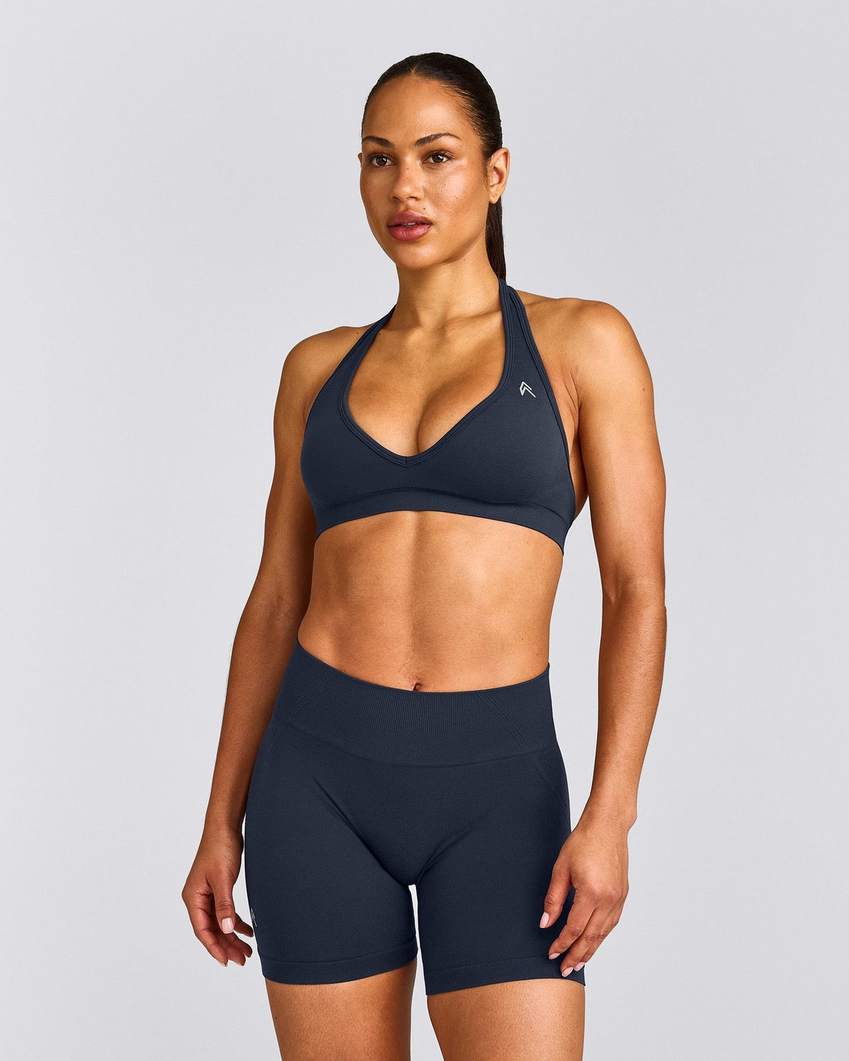 EffortlessLiftTM Seamless Halter Neck Sports Bra | True Blue