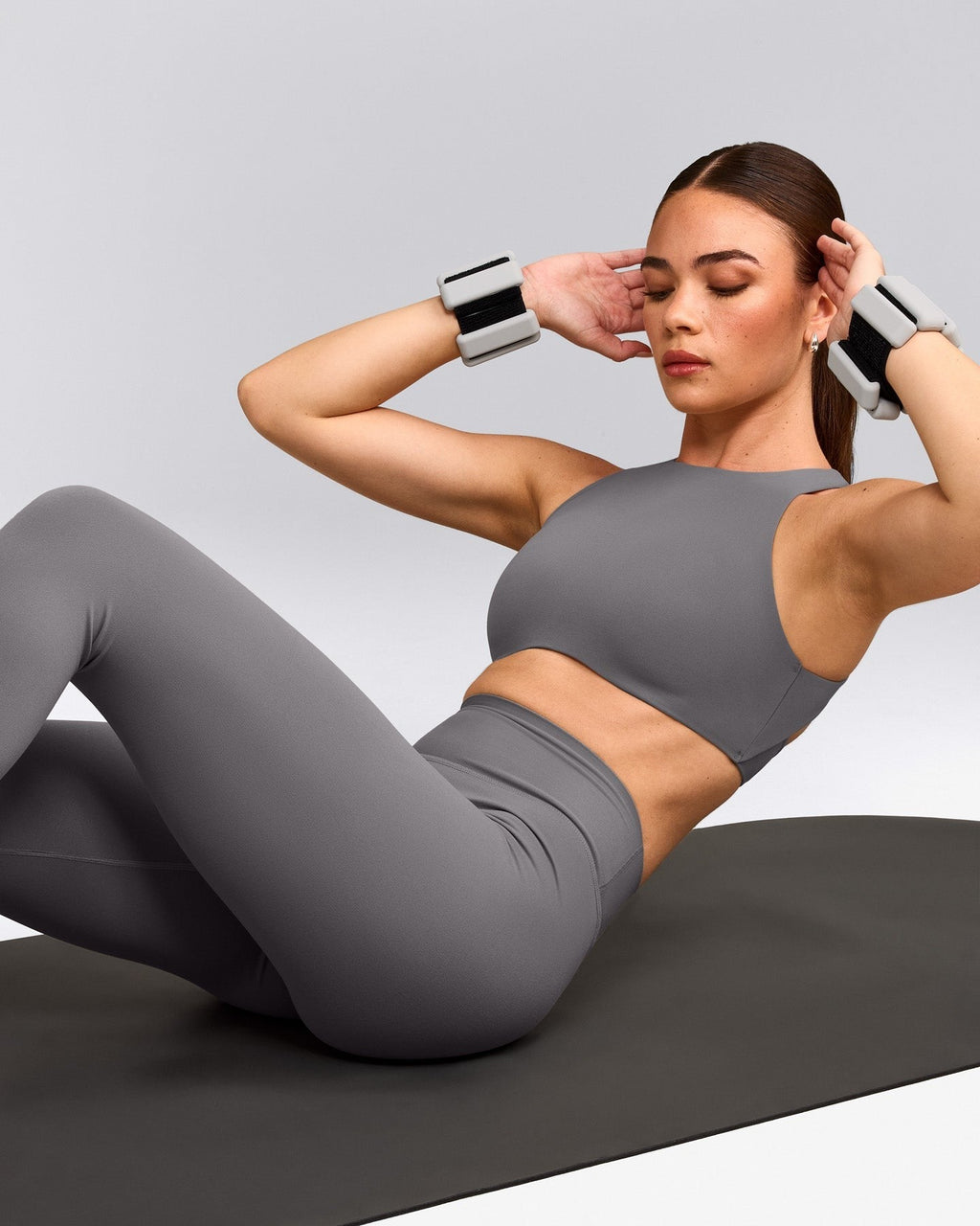 SoftMotionTM High Neck Sports Bra | Ash Gray