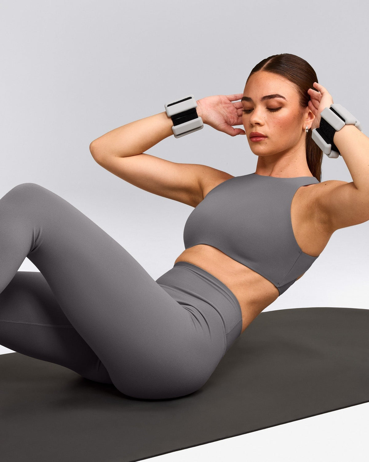 SoftMotionTM High Neck Sports Bra | Ash Gray