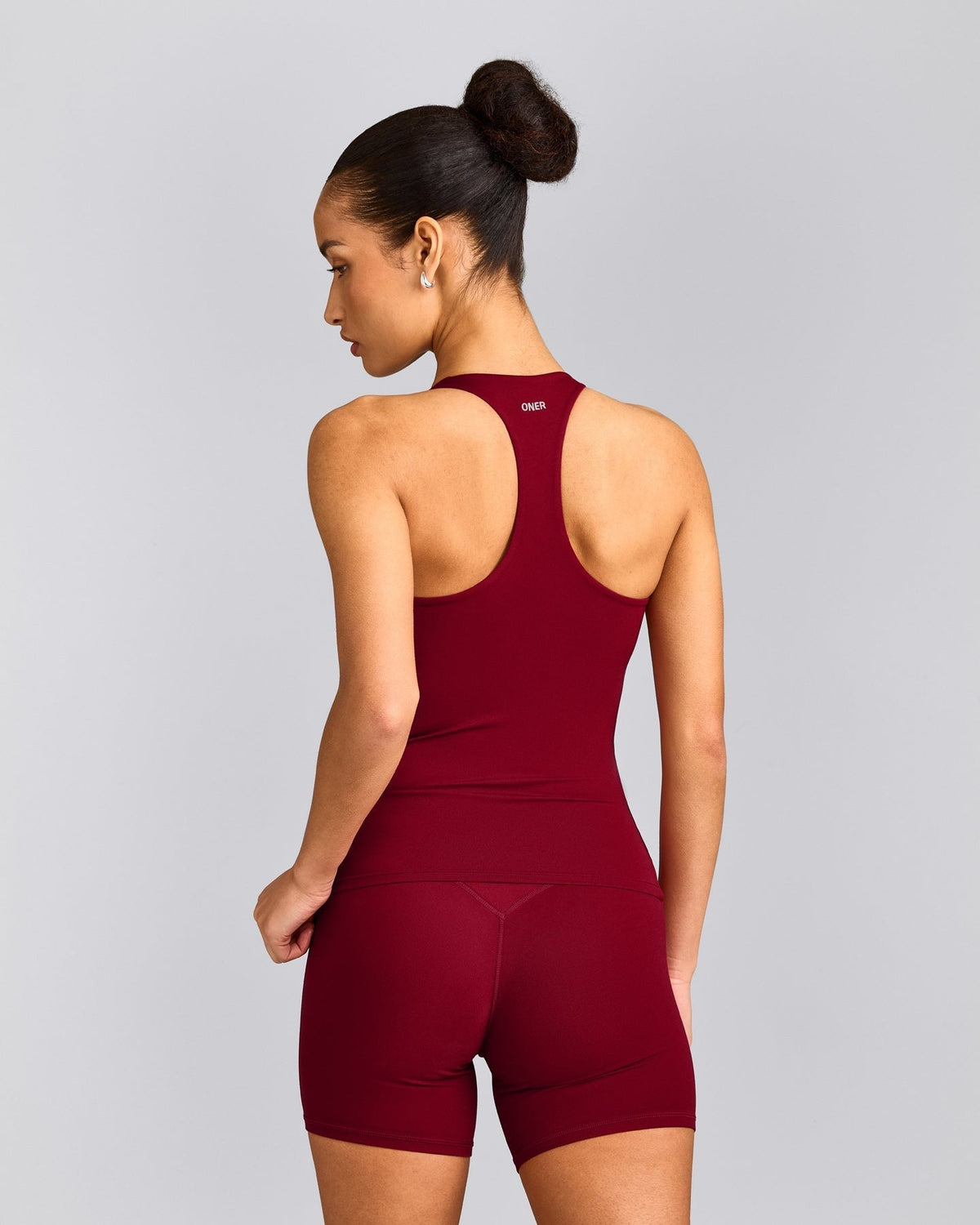 SoftMotionTM Racer Back Tank Top with Built in Bra Shelf | Ruby Red