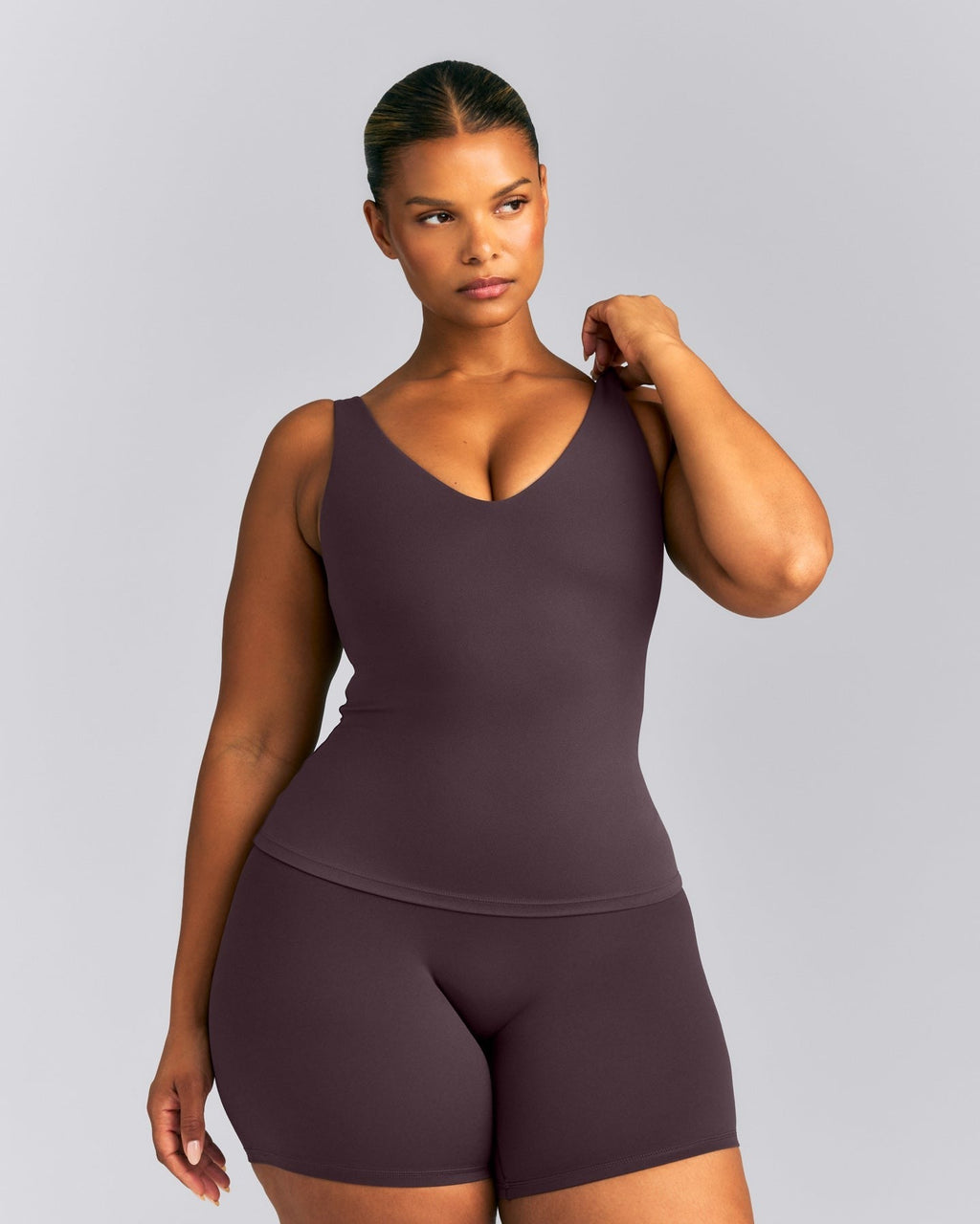 SoftMotionTM Scoop Neck Tank Top | Dark Umber Brown