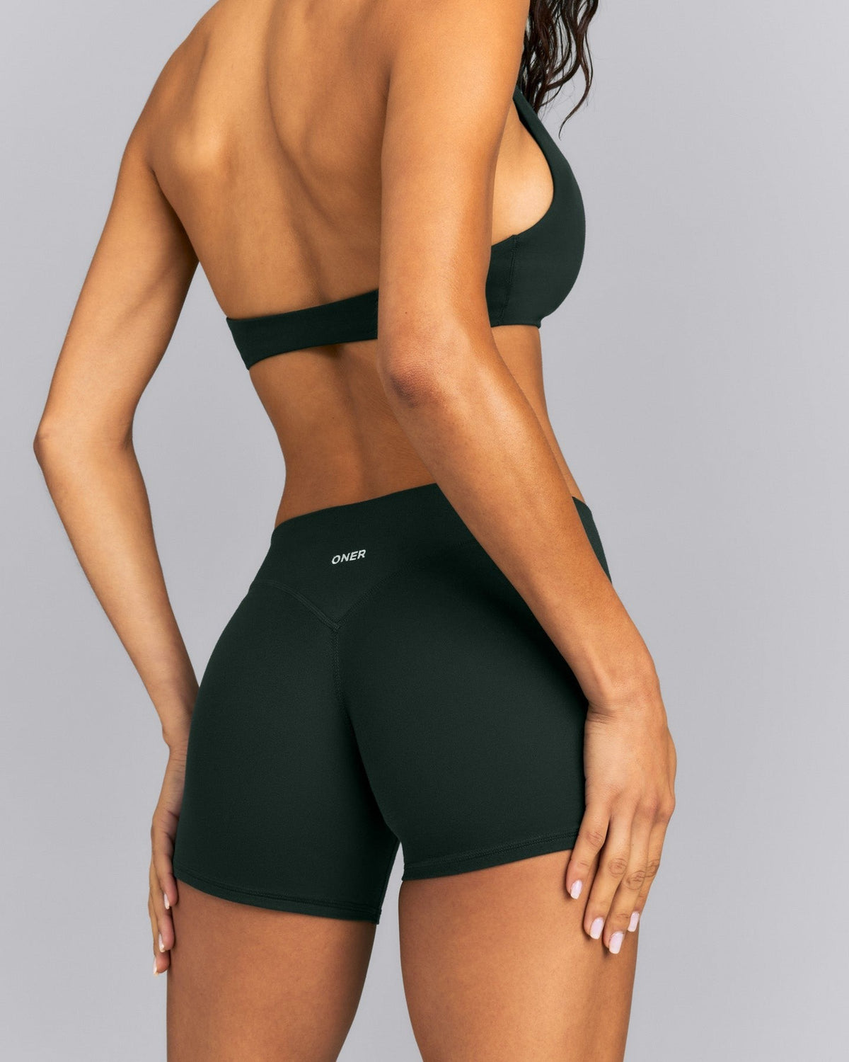 SoftMotionTM Mid Rise Micro Shorts 4" | Emerald Noir