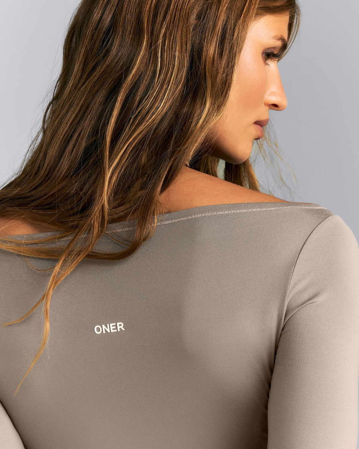 FormeSoftTM Fitted Off-The-Shoulder Long Sleeve Top | Washed Minky