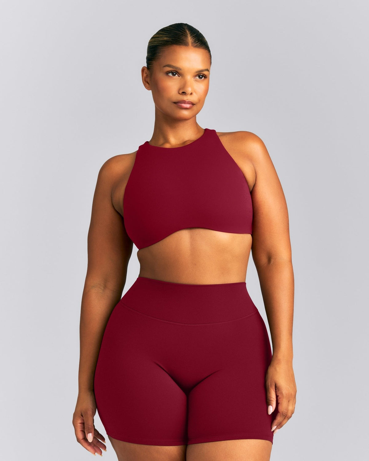 SoftMotionTM High Neck Sports Bra | Ruby Red