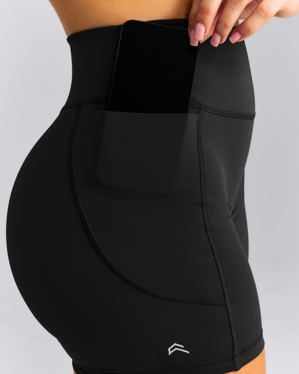 UnifiedMoveTM High Waisted Pocket Shorts with Bonding | Black
