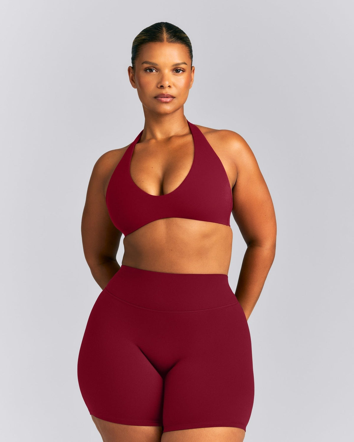 SoftMotionTM Minimal Halter Neck Bralette | Ruby Red