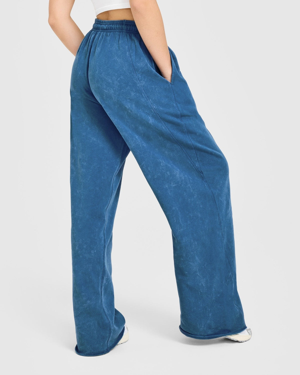 Raw Lounge Wide Leg Sweatpants | Washed Ocean Blue