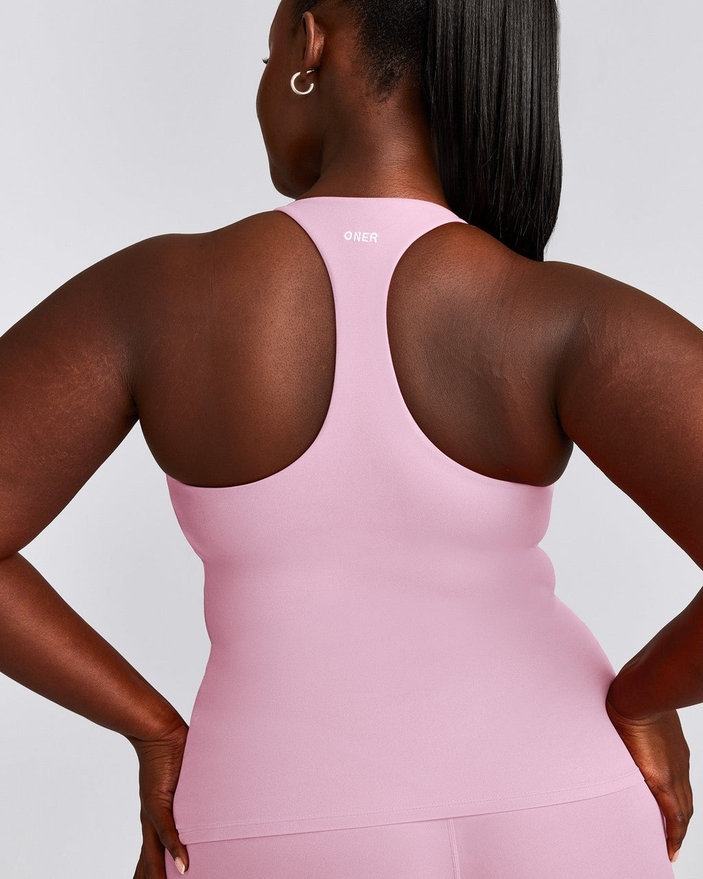 SoftMotionTM Racer Back Tank Top with Built in Bra Shelf | Chalk Pink