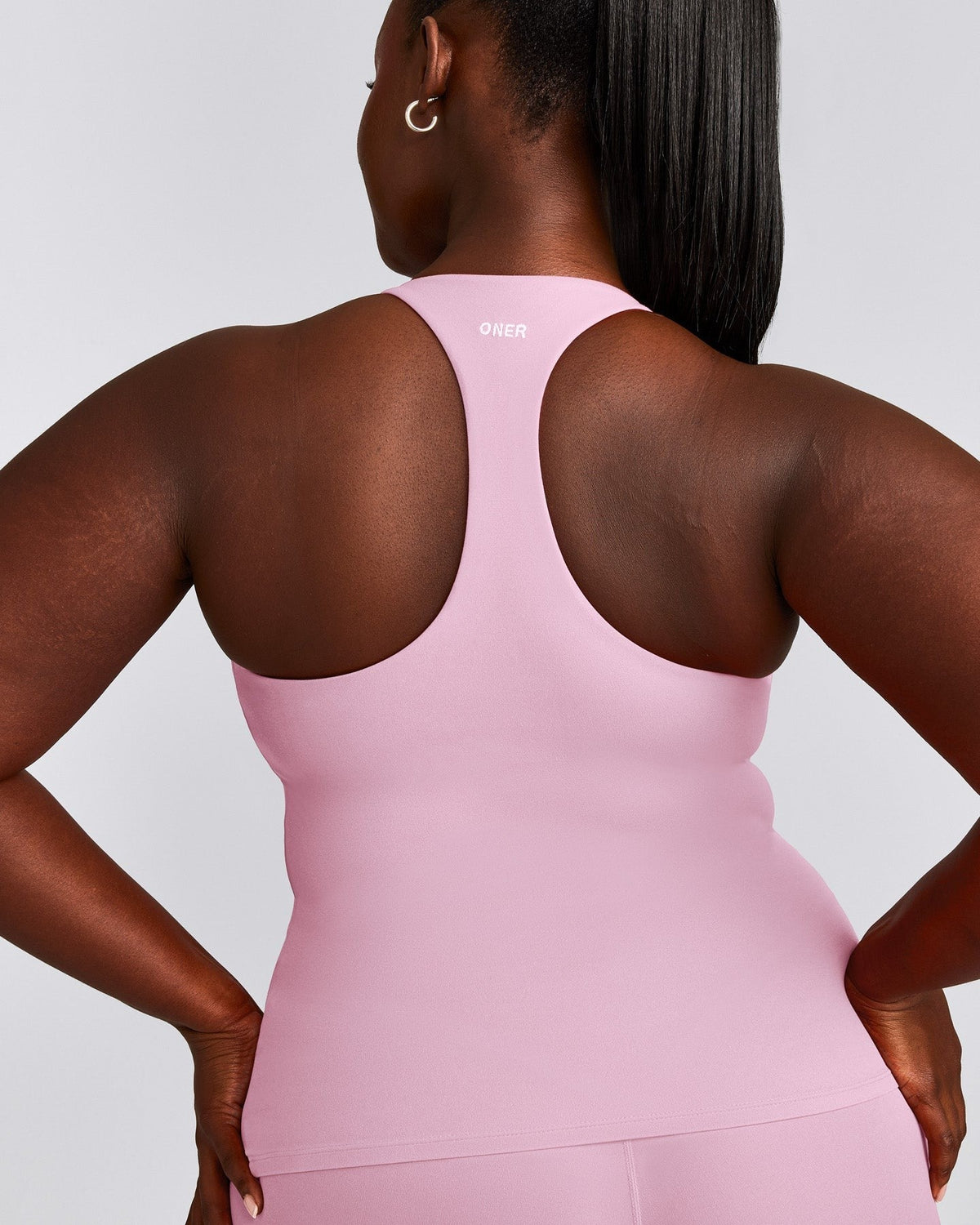 SoftMotionTM Racer Back Tank Top with Built in Bra Shelf | Chalk Pink