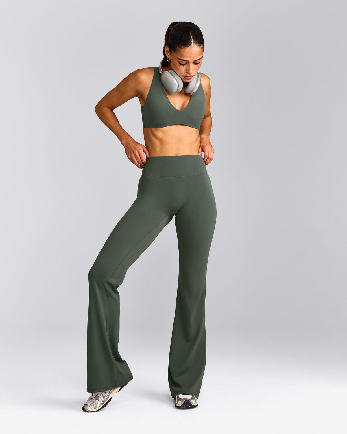 SoftMotionTM Flared Pants | Dark Khaki