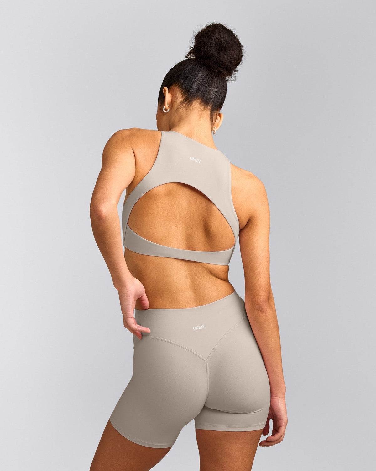 SoftMotionTM High Neck Sports Bra | Warm Sand
