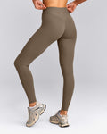SoftMotionTM High Waisted Leggings | Moss Brown