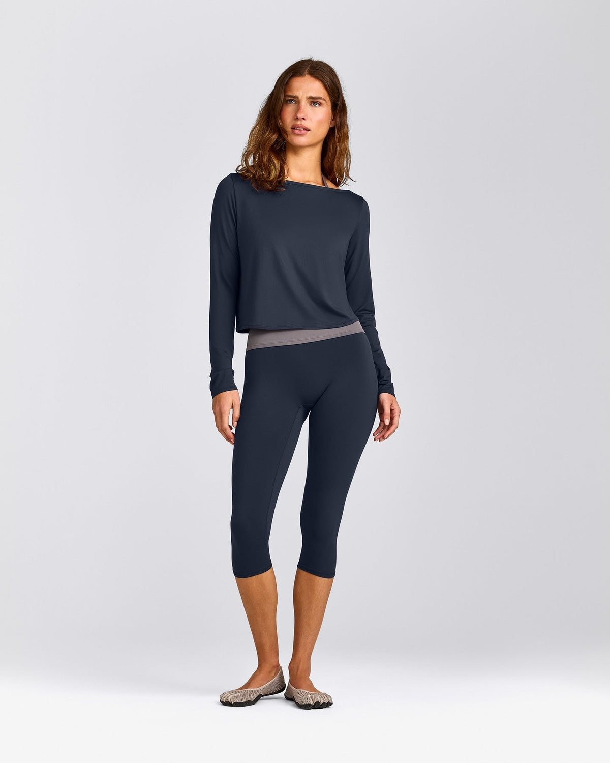 FormeSoftTM Relaxed Slash Neck Long Sleeve Top | True Blue