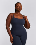 SoftMotionTM Strappy Tank Top with Built in Bra Shelf | True Blue