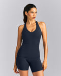 SoftMotionTM Racer Back Tank Top with Built in Bra Shelf | True Blue