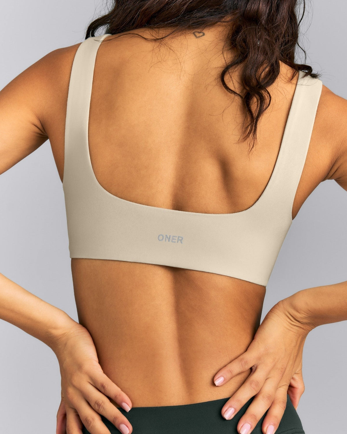 SoftMotionTM Soft Square Neck Sports Bra | Oatmeal