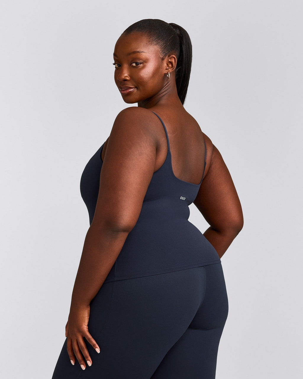SoftMotionTM Strappy Tank Top with Built in Bra Shelf | True Blue