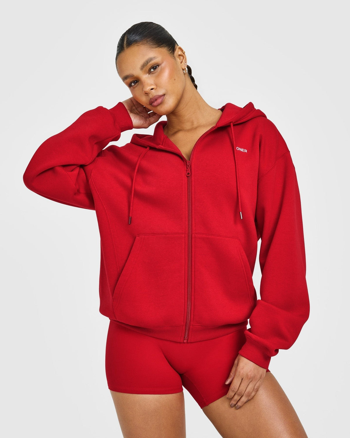 Foundations Zip Up Hoodie | Toasted Red