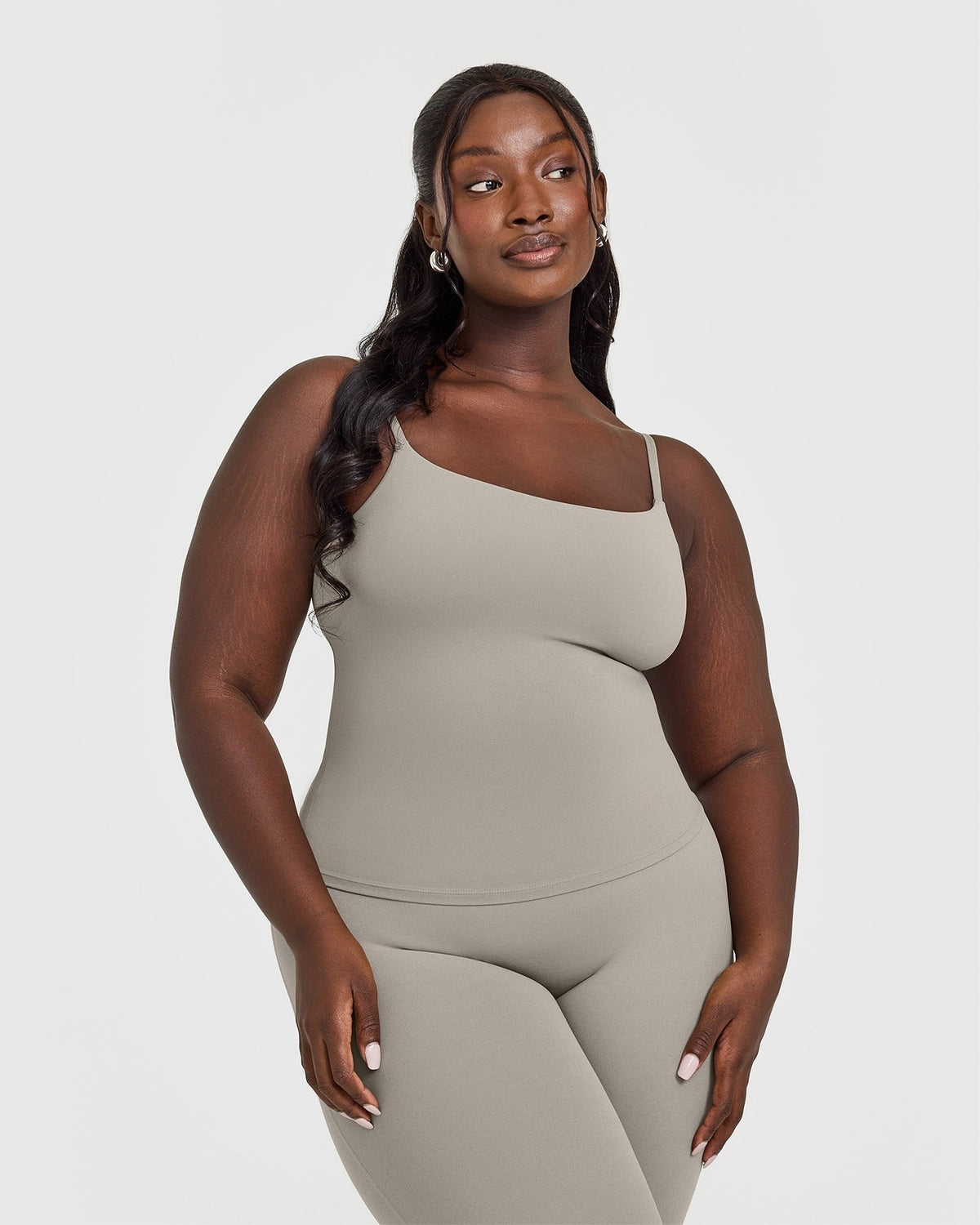 SoftMotionTM Strappy Tank Top with Built in Bra Shelf | Warm Sand