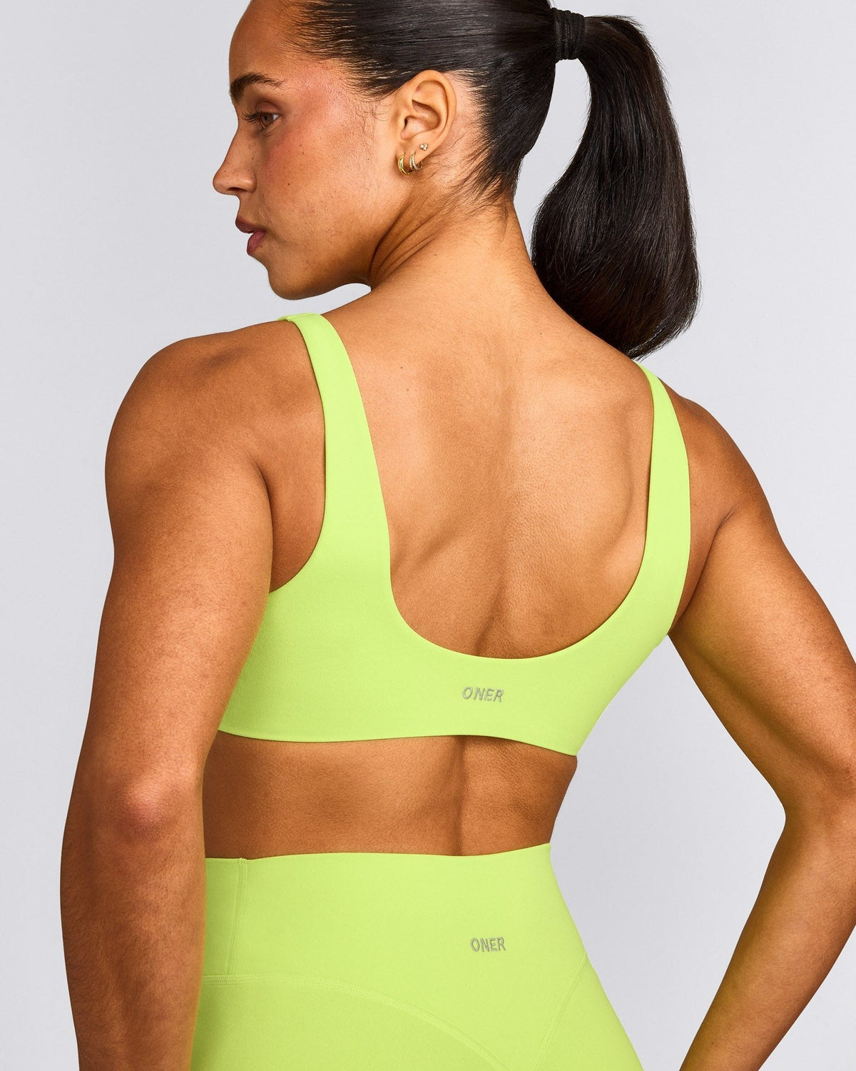 SoftMotionTM Scoop Back Bralette | Citrus Green