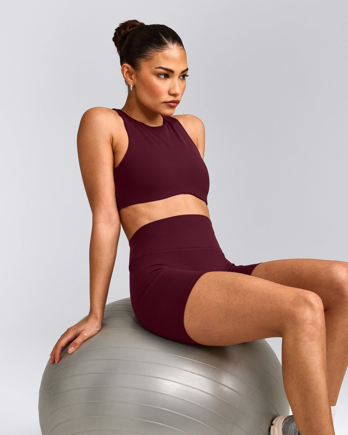 SoftMotionTM High Neck Sports Bra | Cherry Lacquer Purple